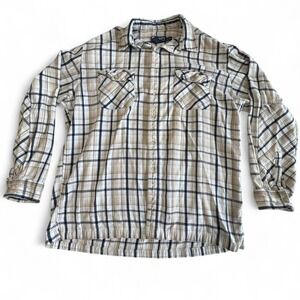 Chaps‎ Ralph Lauren Size XL Plaid Flannel Button-Up Shirt 80% Cotton 20% Wool